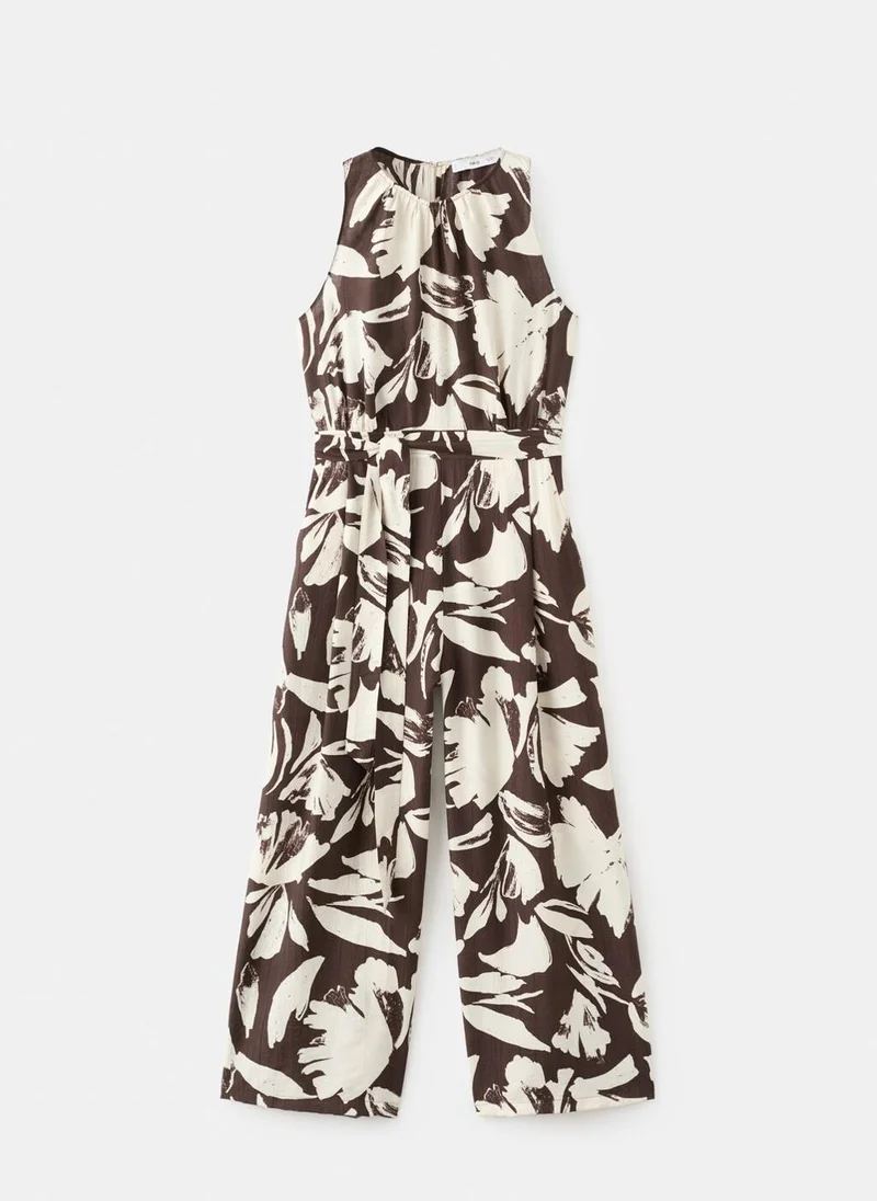 Mango  Printed cropped jumpsuit with belt for Women | Best Price UAE